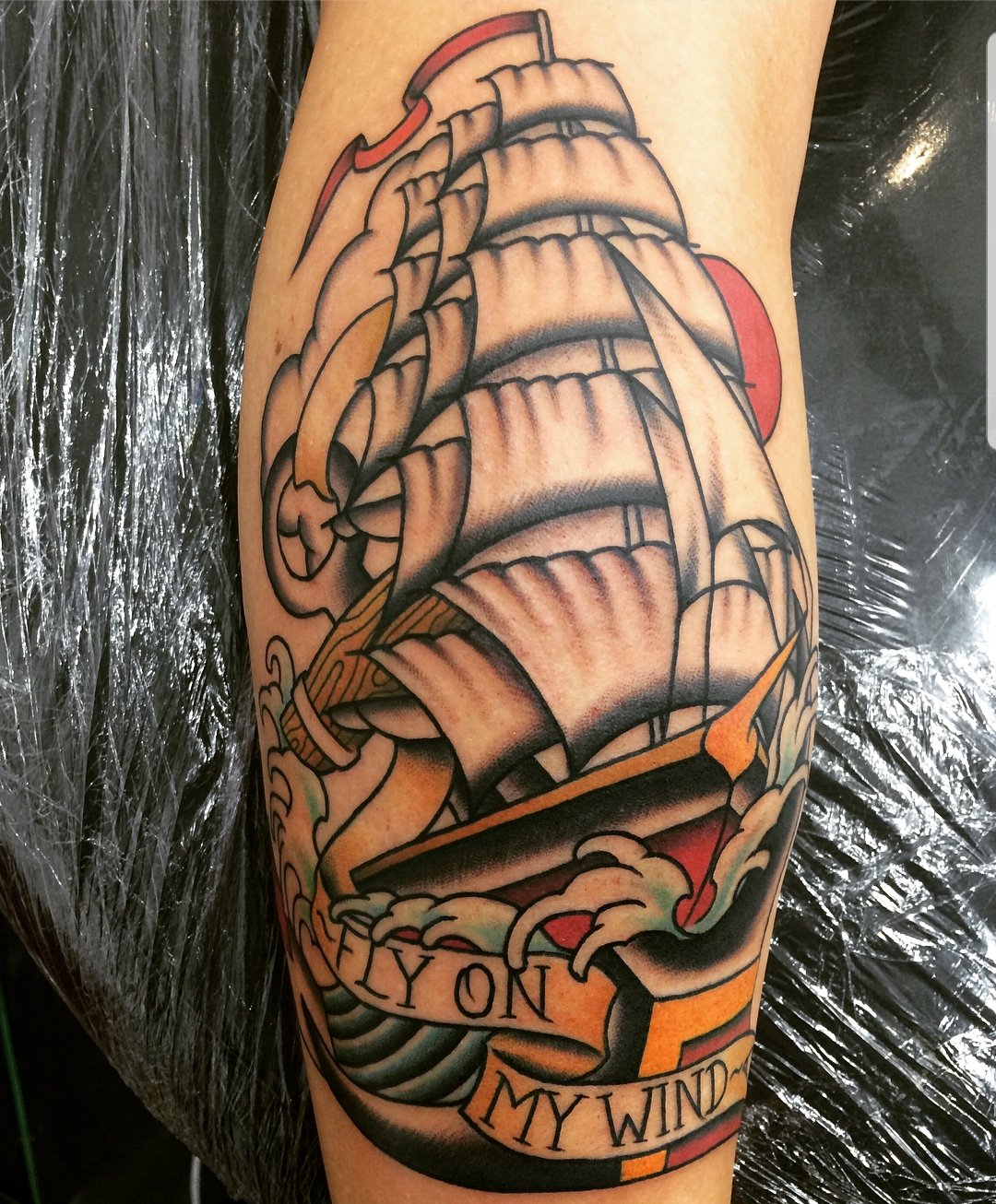 Traditional Style Ship Tattoo by Enoki Soju by enokisoju on DeviantArt