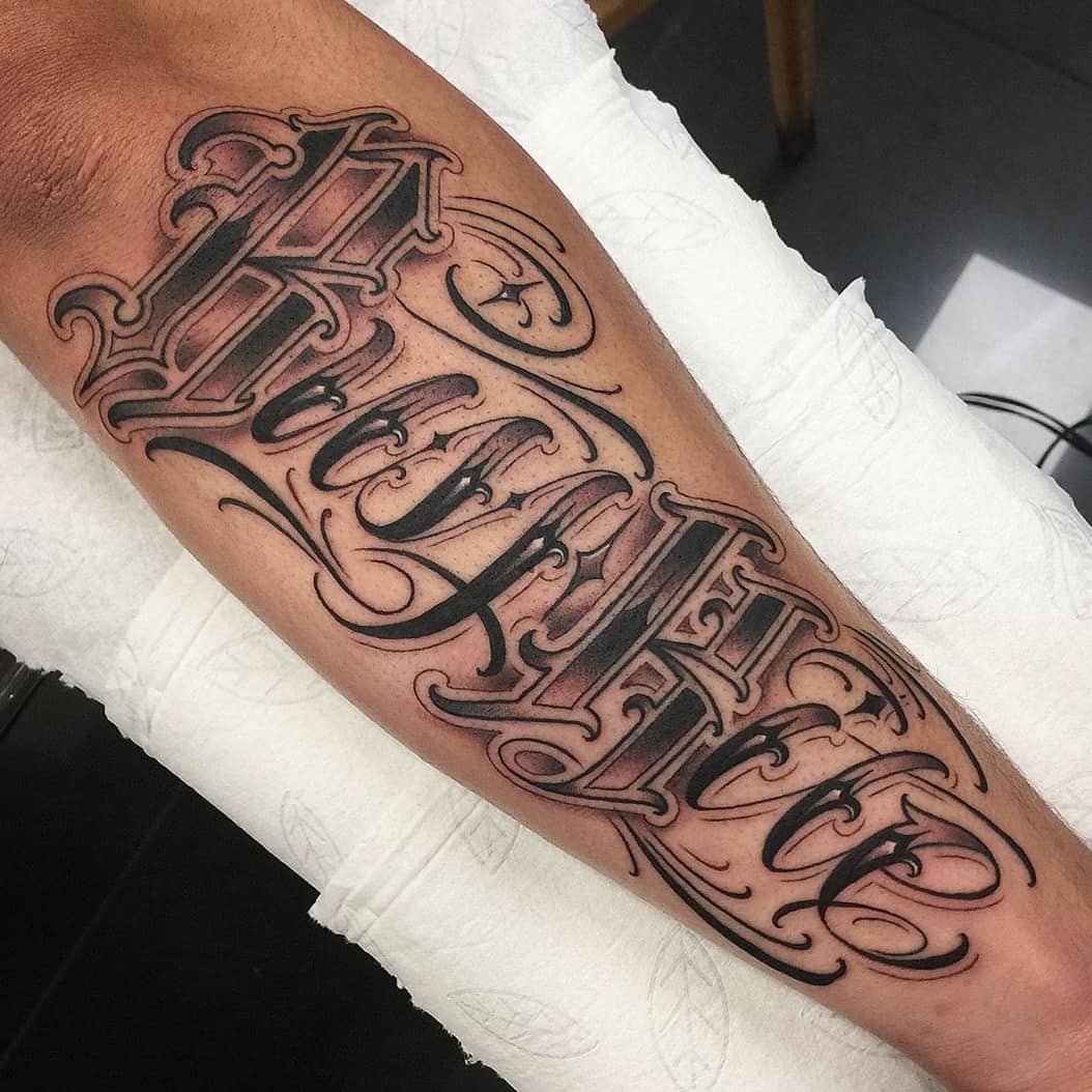 gangster cursive tattoo fonts