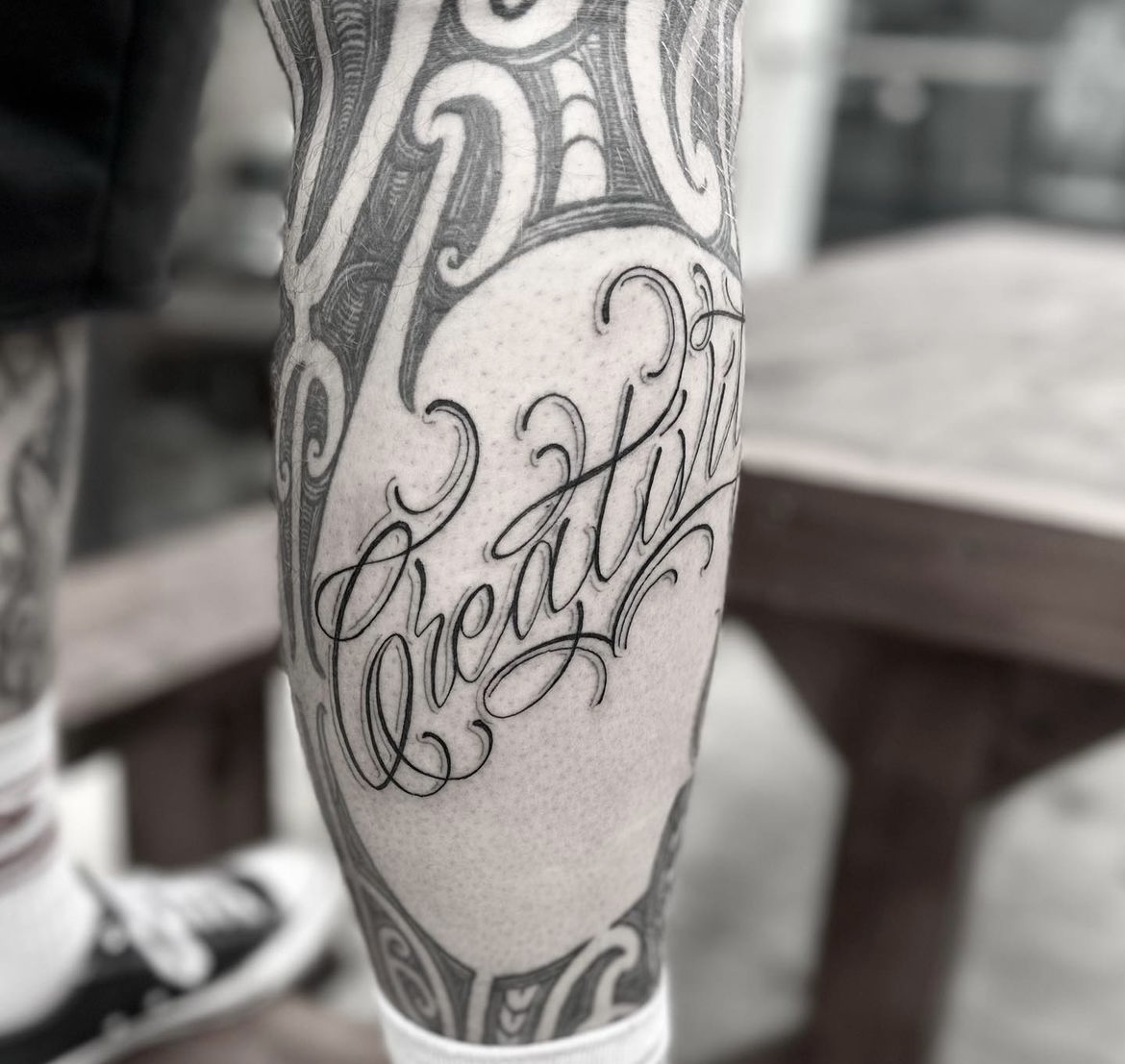 Beautiful Handwriting Tattoo by Justin Flores