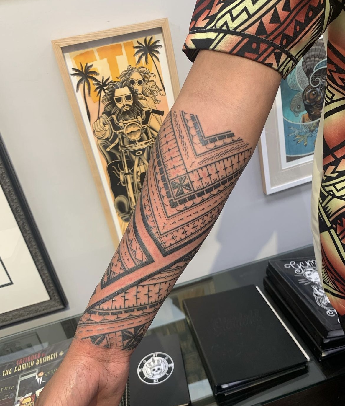 Just got my first Tattoo Artist Clive Nicholas from Polynesian Tattoo  Cook Islands Free hand Cook Islands Tatau of my family history Thought I  would share with you guys  rtattoos
