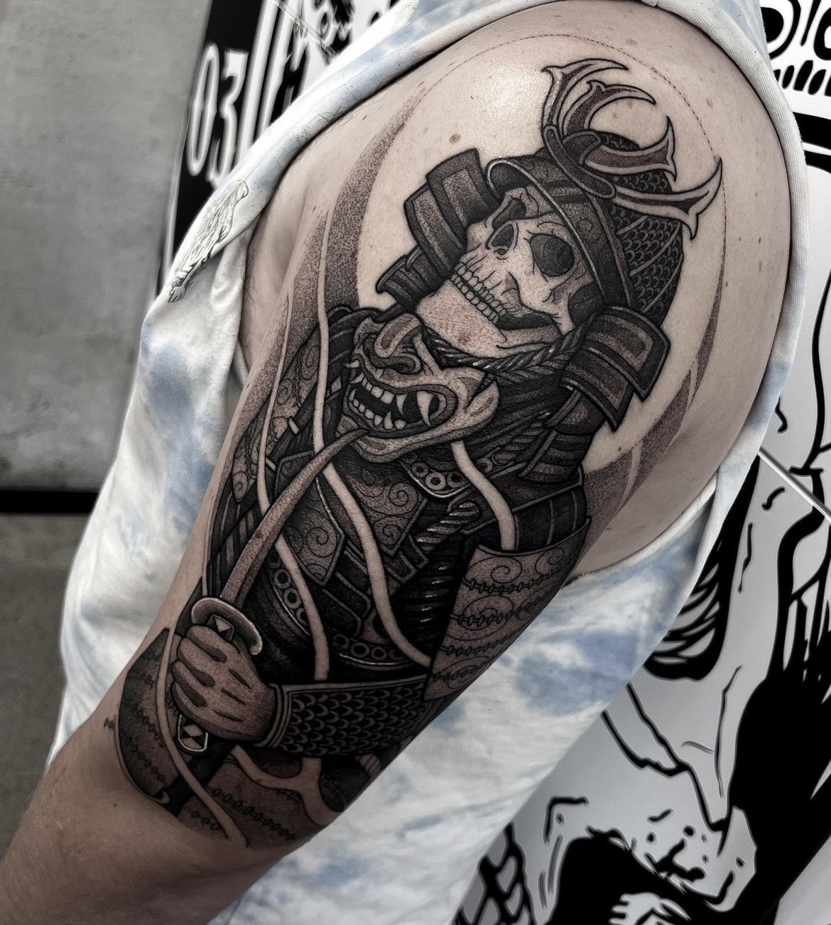 Chris Liang  骷髏騎士劍城堡tat tats tattoo taiwan art ink