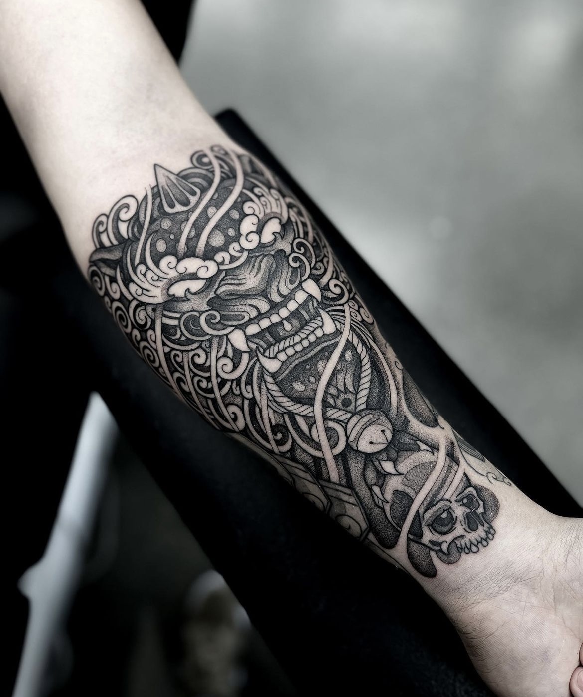 Linework, Black and Gray, Illustrative, Blackwork tattoo by Chris X Edge
